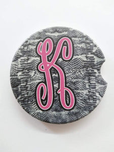 Simply Southern Snake Print Initial Car Coasters