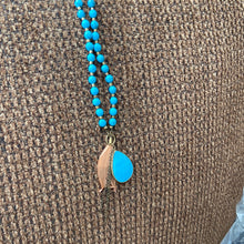 Load image into Gallery viewer, Long Turquoise Howlite Drop Necklace
