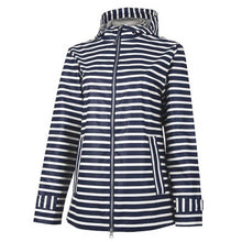 Load image into Gallery viewer, Charles River--New Englander Rain Jacket--Full Zip--Navy &amp; White Stripe
