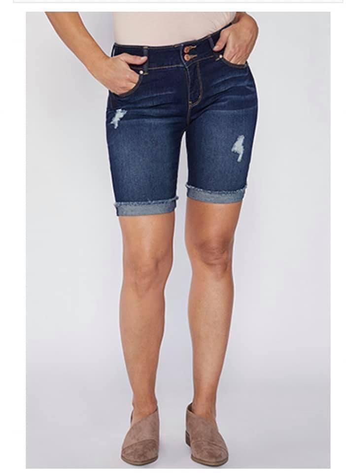 Women Cuffed Denim Bermuda