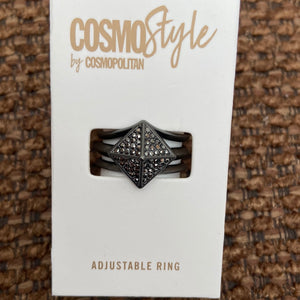 Black Pave Pyramid Ring