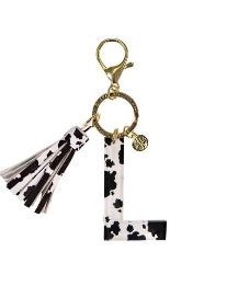 Simply Southern Initial Charm --Cow Print