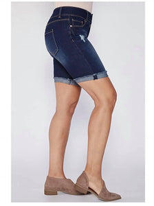 Women Cuffed Denim Bermuda