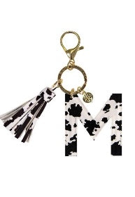 Simply Southern Initial Charm --Cow Print