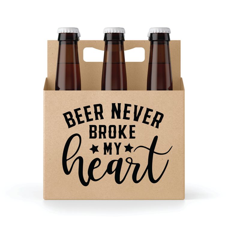 Beer Never Broke My Heart 6 pack Holder