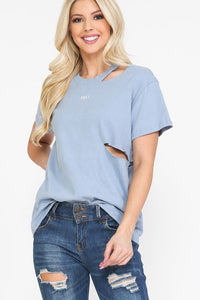 BRAT EMBROIDERY CUTOUT COTTON TOP