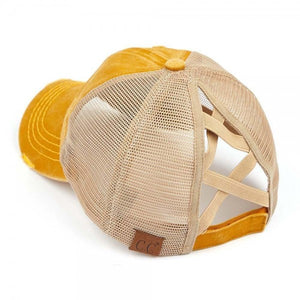 C.C Pony Cap-With Criss Crossed Elastic Band