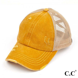 C.C Pony Cap-With Criss Crossed Elastic Band