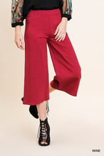 Load image into Gallery viewer, Umgee- Cropped Wide Leg Pants- Wine
