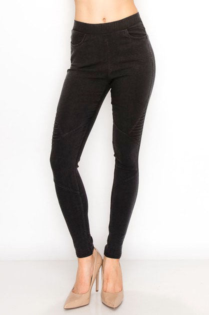 Moto Jegging- Twilled Black